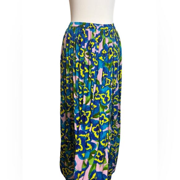 ASOS swim cover up skirt high slits pansy print Sz 2 - Picture 5 of 11